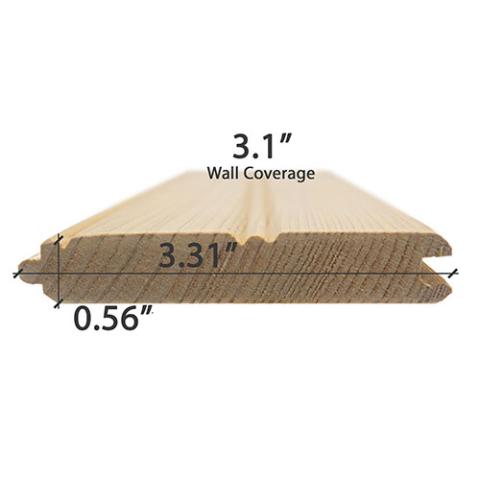 Prosaunas Sauna Wood, Hemlock Bead Gap Wall Cladding, 1"x4" | WOOD631