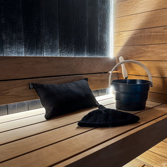 Prosaunas Sauna Wood, Aspen Black-Wax Finished Nickel Gap Wall Cladding, 1"x4" | WOOD671