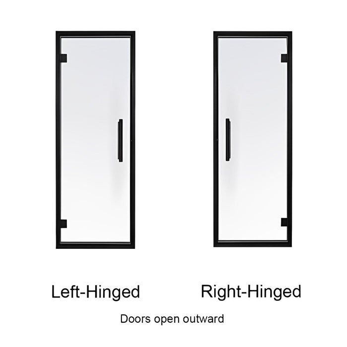 Prosaunas Black Alder Frame, Prehung Tinted Glass Sauna Door 24x73 (Left Black Hinges)