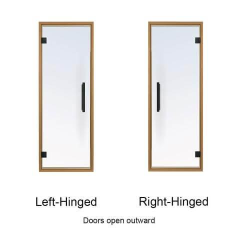 Prosaunas Thermo-Aspen Frame, Prehung Tinted Glass Sauna Door 24x73 (Right Black Hinges)