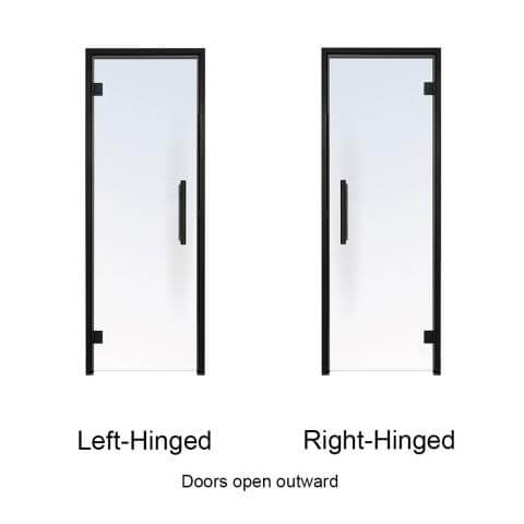 Prosaunas Black Alder, Prehung Tinted Glass Sauna Door 24x81 (Left Black Hinges)