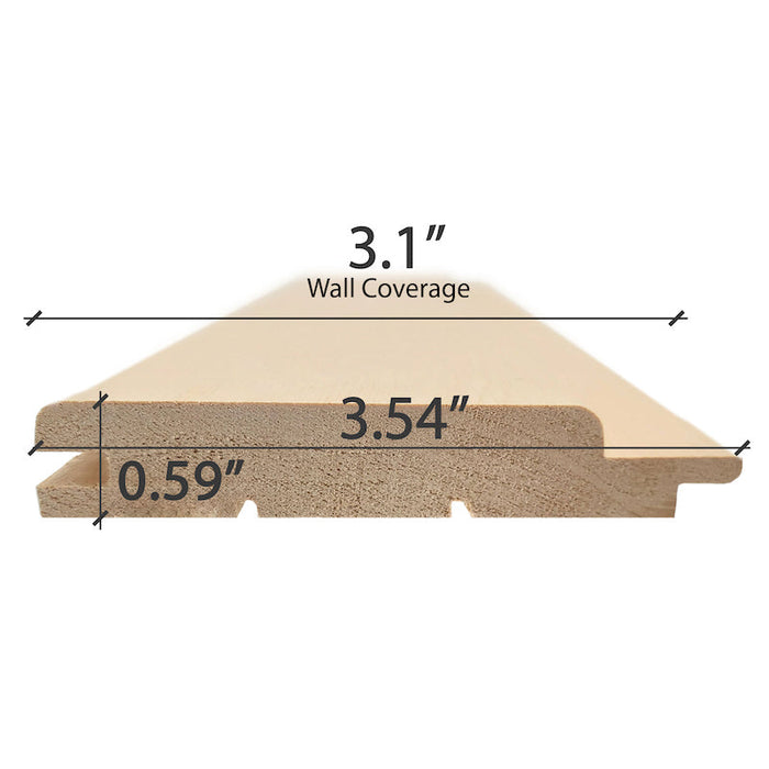 Prosaunas Sauna Wood, Alder Medium Gap Wall Cladding, 1"x4" | WOOD661
