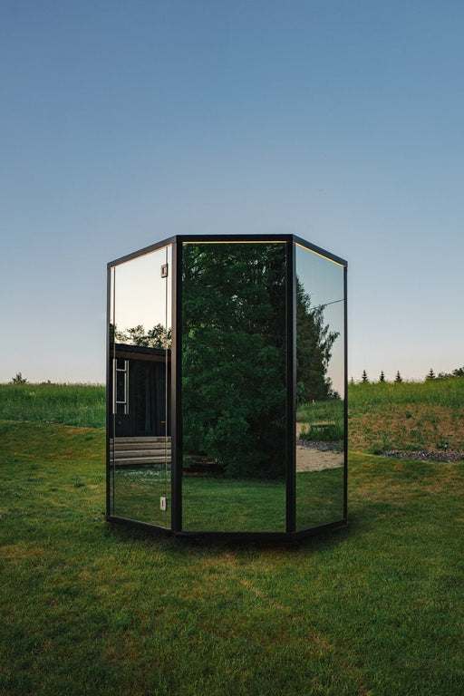 Haljas Hele Glass Single Standard 4-Person Outdoor Sauna - Secret Saunas