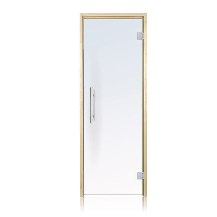 Prosaunas Aspen Frame, Prehung Clear Glass Sauna Door 24x73 (Right Silver Hinges)