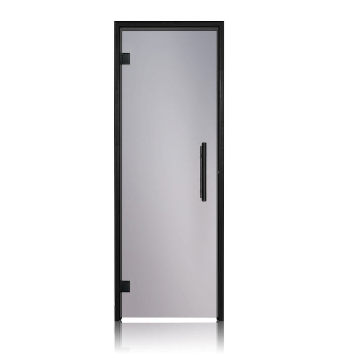 Prosaunas Black Alder Frame, Prehung Tinted Glass Sauna Door 24x73 (Left Black Hinges)