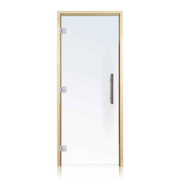Prosaunas Aspen, Prehung Clear ADA Glass Sauna Door 36x81 (Left 3 Silver Hinges)