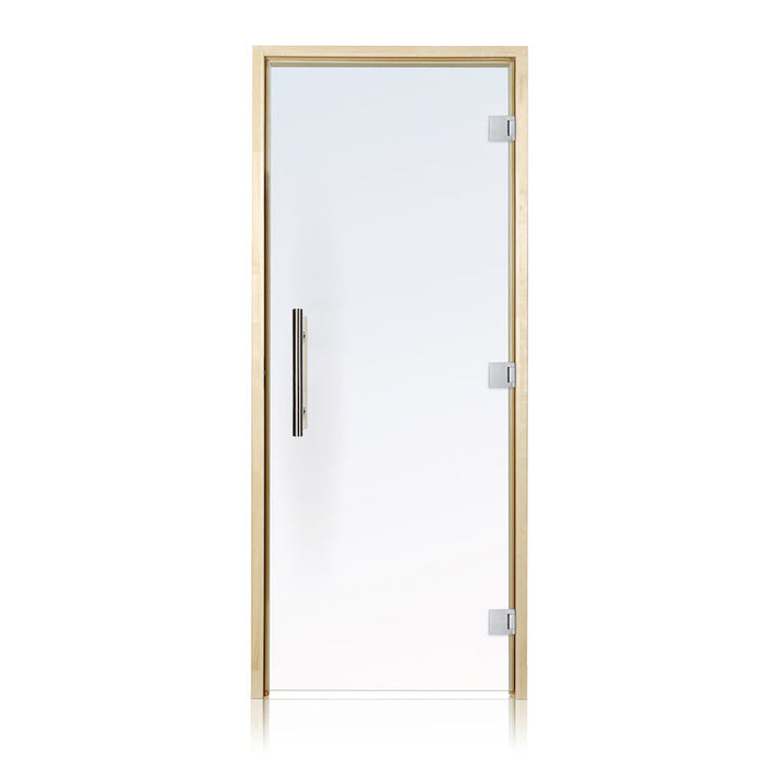 Prosaunas Aspen, Prehung Clear ADA Glass Sauna Door 36x81 (Right 3 Silver Hinges)