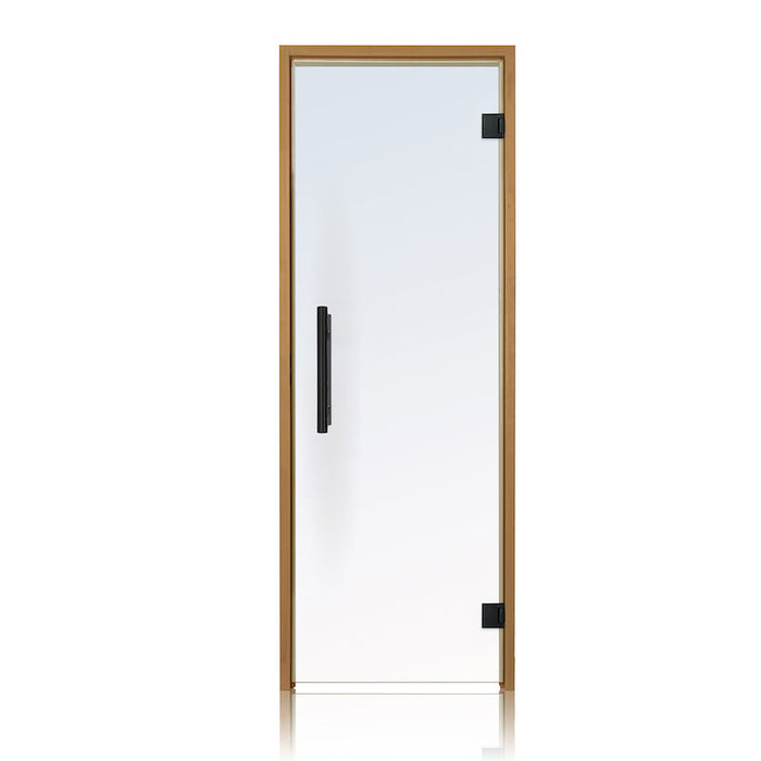 Prosaunas Thermo-Aspen, Prehung Clear Glass Sauna Door 24x81 (Right Black Hinges)