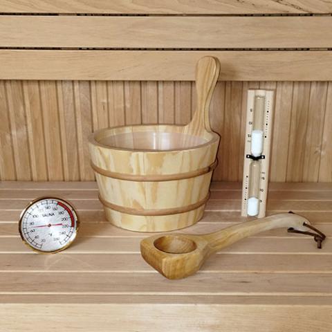 SaunaLife Bucket, Ladle, and Thermometer Sauna Accessory Package - Secret Saunas