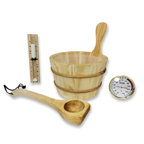SaunaLife Bucket, Ladle, and Thermometer Sauna Accessory Package - Secret Saunas