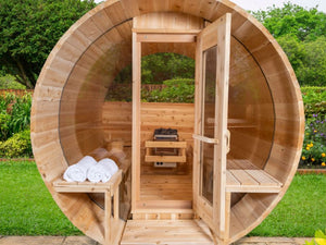 Dundalk Leisure Canadian Timber Serenity MP CTC2245MP Outdoor Barrel Sauna - Secret Saunas
