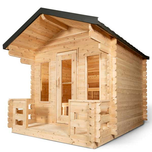 Dundalk Leisure Craft Georgian Outdoor Cabin Sauna with Porch CTC88 PW - Secret Saunas