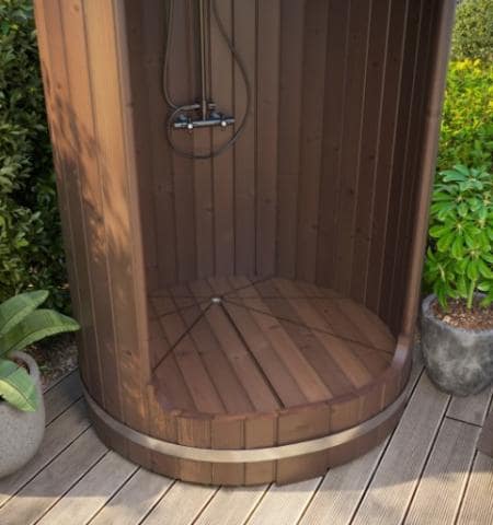 SaunaLife Outdoor Shower Model R3 | Rain Series Barrel Shower - Secret Saunas